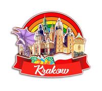 Quwsne Magnete da frigorifero Cracovia Polonia magnete da frigorifero souvenir di viaggio città regali turistici 3D classici punti di riferimento artigianali fatti a mano decorazione della casa -3911