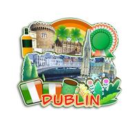 Quwsne Magnete da frigorifero Dublino Irlanda, souvenir da viaggio in città, regali turistici, 3D, monumenti classici, artigianato fatto a mano, decorazione per la casa -3942