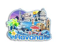 Quwsne Magnete da frigorifero Havana Cuba magnete da frigorifero souvenir di viaggio città regali turistici 3D classici punti di riferimento artigianali fatti a mano decorazione per la casa2136