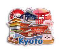 Quwsne Magnete da frigorifero Kyoto Giappone magnete da frigorifero souvenir di viaggio città regali turistici 3D classici punti di riferimento artigianali fatti a mano decorazione della casa -3233