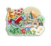 Quwsne Magnete da frigorifero La Paz Bolivia Magnete da Frigorifero City Travel Souvenir Regali Turistici 3D Monumenti Classici Artigianato Fatto a Mano Decorazione Domestica2109