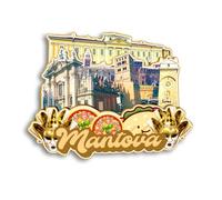 Quwsne Magnete da frigorifero Mantova Italia, souvenir da viaggio, regali turistici 3D classici monumenti fatti a mano, decorazione per la casa, 1127