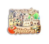 Quwsne Magnete da frigorifero Matera Italia, souvenir da viaggio, regali turistici 3D classici monumenti artigianali fatti a mano decorazione per la casa - 1109