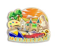 Quwsne Magnete da frigorifero Medjugorje Bosnia ed Erzegovina Magnete da frigorifero souvenir da viaggio in città regali turistici 3D classici monumenti artigianali fatti a mano decorazione della
