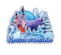 Quwsne Magnete da frigorifero Neuschwanstein Germania, souvenir da viaggio in città, regali turistici, 3D, monumenti classici fatti a mano, decorazione per la casa -1204