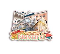 Quwsne Magnete da frigorifero Novara Italia, souvenir da viaggio in città, regali turistici, 3D, monumenti classici, artigianato fatto a mano, decorazione per la casa, 1209