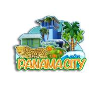 Quwsne Magnete da frigorifero Panama City Florida Stati Uniti Magnete da frigorifero souvenir da viaggio in città regali turistici 3D classici punti di riferimento artigianali fatti a mano decorazione