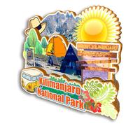 Quwsne Magnete da frigorifero Parco Nazionale del Kilimangiaro Tanzania Magnete da frigorifero souvenir da viaggio in città regali turistici 3D classici punti di riferimento artigianali fatti a mano