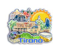 Quwsne Magnete da frigorifero per Tirana Albania, souvenir da viaggio, regali turistici 3D classici monumenti fatti a mano, decorazione per la casa -2459