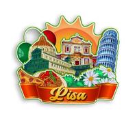 Quwsne Magnete da frigorifero Pisa Italia magnete da frigorifero souvenir di viaggio città regali turistici 3D classici punti di riferimento artigianali fatti a mano decorazione domestica -1293