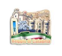 Quwsne Magnete da frigorifero Reggio di Calabria Italia, souvenir da viaggio in città, regali turistici, 3D, monumenti classici, artigianato fatto a mano, decorazione per la casa, 1182
