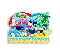 Quwsne Magnete da frigorifero Riccione Italia magnete da frigorifero souvenir di viaggio città regali turistici 3D classici monumenti artigianali fatti a mano decorazione domestica -1272, QS-WC-1272