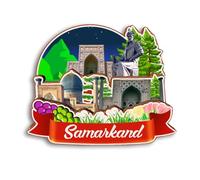 Quwsne Magnete da frigorifero Samarcanda Uzbekistan Magnete da frigorifero souvenir da viaggio in città regali turistici 3D classici punti di riferimento artigianali fatti a mano decorazione per la