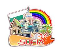 Quwsne Magnete da frigorifero Sofia Bulgaria, souvenir da viaggio in città, regali turistici, 3D, monumenti classici, artigianato fatto a mano, decorazione per la casa -4004