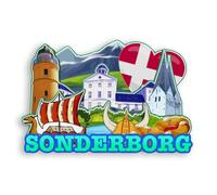 Quwsne Magnete da frigorifero Sonderborg Danimarca, souvenir da viaggio in città, regali turistici, 3D, monumenti classici, artigianato fatto a mano, decorazione per la casa -2084