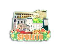 Quwsne Magnete da frigorifero Spoleto Italia, souvenir da viaggio, regali turistici 3D classici monumenti fatti a mano, decorazione per la casa, 1163