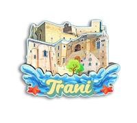 Quwsne Magnete da frigorifero Trani Italia, souvenir da viaggio, regali turistici 3D classici monumenti fatti a mano, decorazione per la casa - 1148