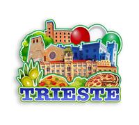 Quwsne Magnete da frigorifero Trieste Italia magnete da frigorifero souvenir di viaggio città regali turistici 3D classici monumenti artigianali fatti a mano decorazione domestica -1291, QS-WC-1291