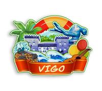 Quwsne Magnete da frigorifero Vigo Spagna magnete da frigorifero souvenir da viaggio in città regali turistici 3D classici punti di riferimento artigianali fatti a mano decorazione della casa -1553