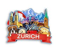 Quwsne Magnete da frigorifero Zurigo Svizzera Magnete da frigorifero souvenir da viaggio in città regali turistici 3D classici monumenti artigianali fatti a mano decorazione della casa -2030