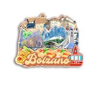 Quwsne Magnete per frigorifero Bolzano Italia, souvenir di viaggio in città, regali turistici, 3D, monumenti classici, artigianato fatto a mano, decorazione per la casa, 1121, QS-CYT-1121