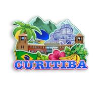 Quwsne Magnete per frigorifero Curitiba Brasile, souvenir da viaggio in città, regali turistici, 3D, monumenti classici, artigianato fatto a mano, decorazione per la casa, 1914