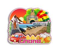 Quwsne Magnete per frigorifero Ghana, souvenir da viaggio in città, regali turistici, 3D, monumenti classici, artigianato fatto a mano, decorazione per la casa -3133