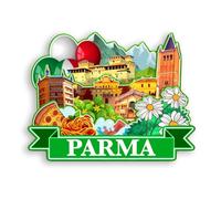 Quwsne Magnete per frigorifero Parma Italia, souvenir da viaggio in città, regali turistici, 3D, monumenti classici, artigianato fatto a mano, decorazione per la casa -1311, QS-WC-1311