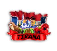 Quwsne Magnete per frigorifero Tirana Albania magnete da frigorifero souvenir da viaggio in città regali turistici 3D classici punti di riferimento artigianali fatti a mano decorazione della casa
