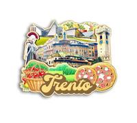 Quwsne Magnete per frigorifero Trento Italia, souvenir da viaggio, regali turistici 3D classici monumenti artigianali fatti a mano, decorazione per la casa - 1125, QS-CYT-1125
