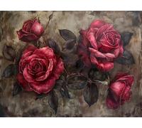 Quxaoqiao Adulti e Principianti Diamond Painting Pieno Pittura Art 5D Kit Belle Rose Motivo Disegno Ricamo DIY Diamante Trapano Per Decorazione Casa e Pareti Craft Arts Trapano Tondo 25x35cm AE1063