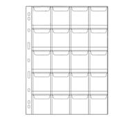 QuxetlRyz Album Monete 10pcs A4 9-Ring Coin Binder Pages - Transparent PVC Sheets with Protective Flap Closure, 12/20/30/42 Pockets for Collection(20-Pcokets 10pcs)