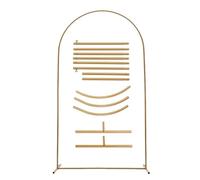 QuxetlRyz Arco Matrimonio Supporto for Sfondo for Decorazioni for Feste di Matrimonio con Cornice ad Arco Dorato, Supporto for Tubo Tondo, Kit for Palloncini, for Display(6ft(180cm))
