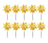 QUXVUIS 10 pezzi di girandola riflettente per mulini a,digitare+3 | uccelli con la luce del vento, proteggono il giardino, repellente per uccelli da giardino in ABS.