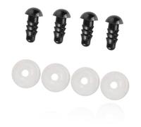 QUXVUIS 100 pezzi neri bulbi oculari simulazione spaventosa bambola di peluche colorata palle per gli occhi Halloween fai da te mano artigianale casa colore casuale , 6 mm