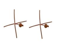 QUXVUIS 2 pezzi di gioielli in argento sterling con artiglio incastonati coppie di orecchini PostGold Making Lady Blanks Accessori per borchie Calibro fatto a mano, Placcato in oro rosa