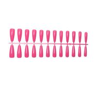 QUXVUIS 24 pezzi extra lunghi per unghie artificiali fai-da-te solido francese grazioso per unghie resistenti ai colori per saloni di manicure art , 3 rosa