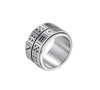 QUXVUIS Anello Acciaio Trendy Personalizza Anelli a strato Gioielli da donna alla moda Maschile Festa Padre Compleanno Fidanzato, Colore acciaio, 9#