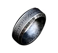 QUXVUIS Anello vintage in acciaio, regalo per uomo e donna. Anello in metallo dal look Per unico per uomo. Anelli vintage, regali per gli amici, Argento antico, undici