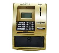 QUXVUIS Bancomat Progettato per Bambini con Funzione di Allarme e riconoscimento della Password Che incoraggia Il coinvolgimento Attivo nel Risparmio, Oro, 13x13.5x17 cm