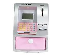 QUXVUIS Bancomat Progettato per Bambini con Funzione di Allarme e riconoscimento della Password Che incoraggia Il coinvolgimento Attivo nel Risparmio, Rosa Argento, 13x13.5x17 cm