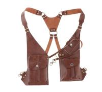 QUXVUIS Borsa da ascella pratica e alla moda, portatile, in pelle PU, per comode attività ricreative. Le doppie cinghie aggiungono stile alla borsa a, Marrone scuro, 38x14 cm