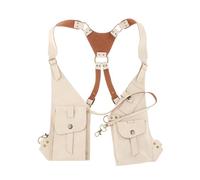 QUXVUIS Borsa da ascella pratica e alla moda, portatile, in pelle PU, per comode attività ricreative. Le doppie cinghie aggiungono stile alla borsa a, Bianco, 38x14 cm