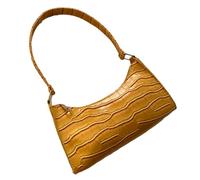 QUXVUIS Borsa per la spesa squisita per donna, comoda tracolla e borsa in PU che non perde pelucchi, borse a tracolla casual retrò, realizzate in PU, giallo
