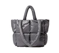 QUXVUIS Borsa tote imbottita calda e aderente con imbottitura in piumino di cotone Spazio interno generoso Borsa a tracolla in nylon facile da trasportare, Grigio