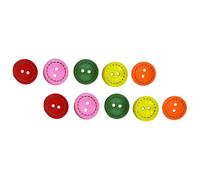 QUXVUIS Bottoni in legno misto Due fori a forma di ciotola Ornamenti fatti a mano Elementi di fissaggio Pulsante per domestico per il cucito Set di forniture per l'artigianato, 20mm/100 pz