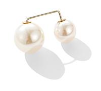 QUXVUIS Bowknot Spilla di perle Smalto Spilla Gioielli Anti-svuotato Strass Ragazze Ornamenti Stoffa Decor Spille Matrimonio, Oro-S222C