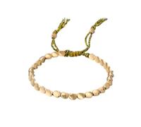 QUXVUIS Bracciale con perline Corda Catena Cinturino da polso Gamba Antiruggine Gioielli di lunga durata Regalo Amicizia Fasce di perline leggere, Giallo/Caffè