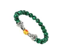 QUXVUIS Bracciale con perline in pietra naturale curativa Linea liscia arrotondato Miglior regalo Bracciale in pietra naturale Bracciale drago Lenitivo