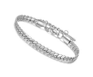 QUXVUIS Bracciale da 6 mm in acciaio al titanio spesso Bracciale rigido in tinta unita Gioielli stile alla moda Catena a mano intrecciata universale da indossare tutti i giorni